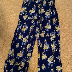Navy blue flower pants